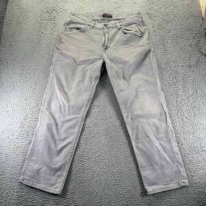 Ridgecut Toughwear Pant Men's 37x30 Gray Cotton Khakis Straight Workwear Stretch